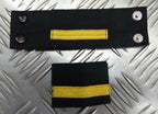 Genuine Vintage Navy Issue Rank Shoulder Tabs Press Stud With Gold Lace Flashes