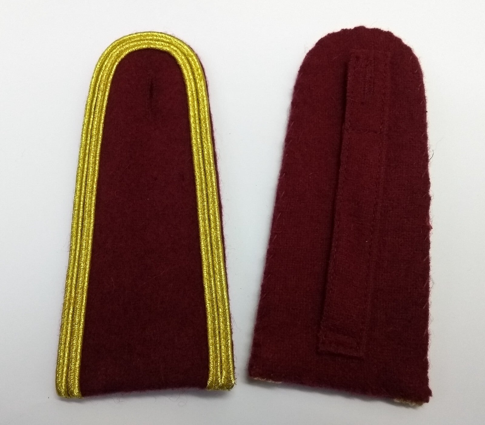 Senior Officer Shoulder Boards Obsolete Stock Maroon Melton Gold Braid UK Made