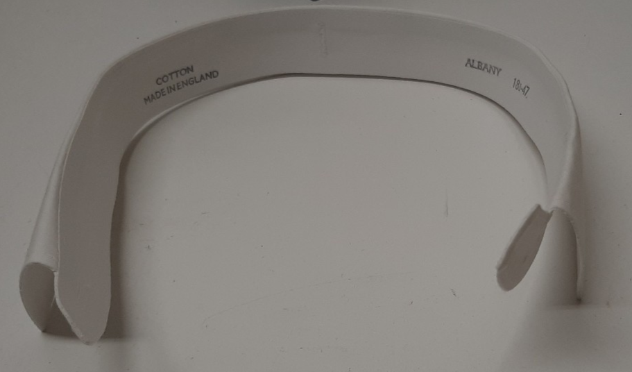 Stiff White Detachable Fold Down Albany Style Collar Cotton Made in England