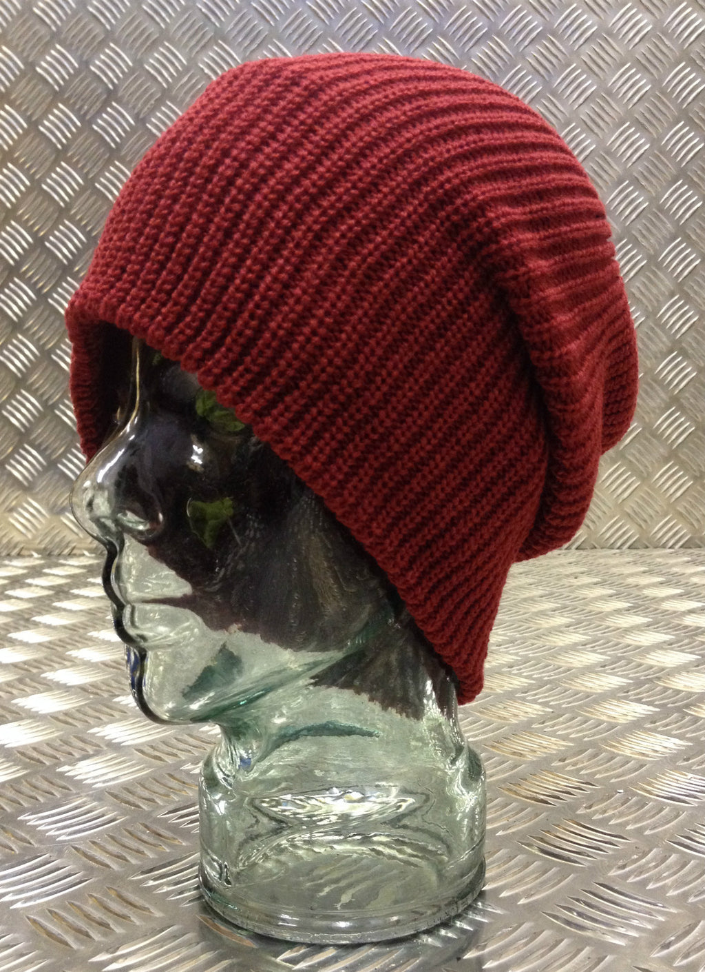 Dark Red / Maroon Knitted Beanie Hat / Watch Cap / Woolly Hat - One size - NEW