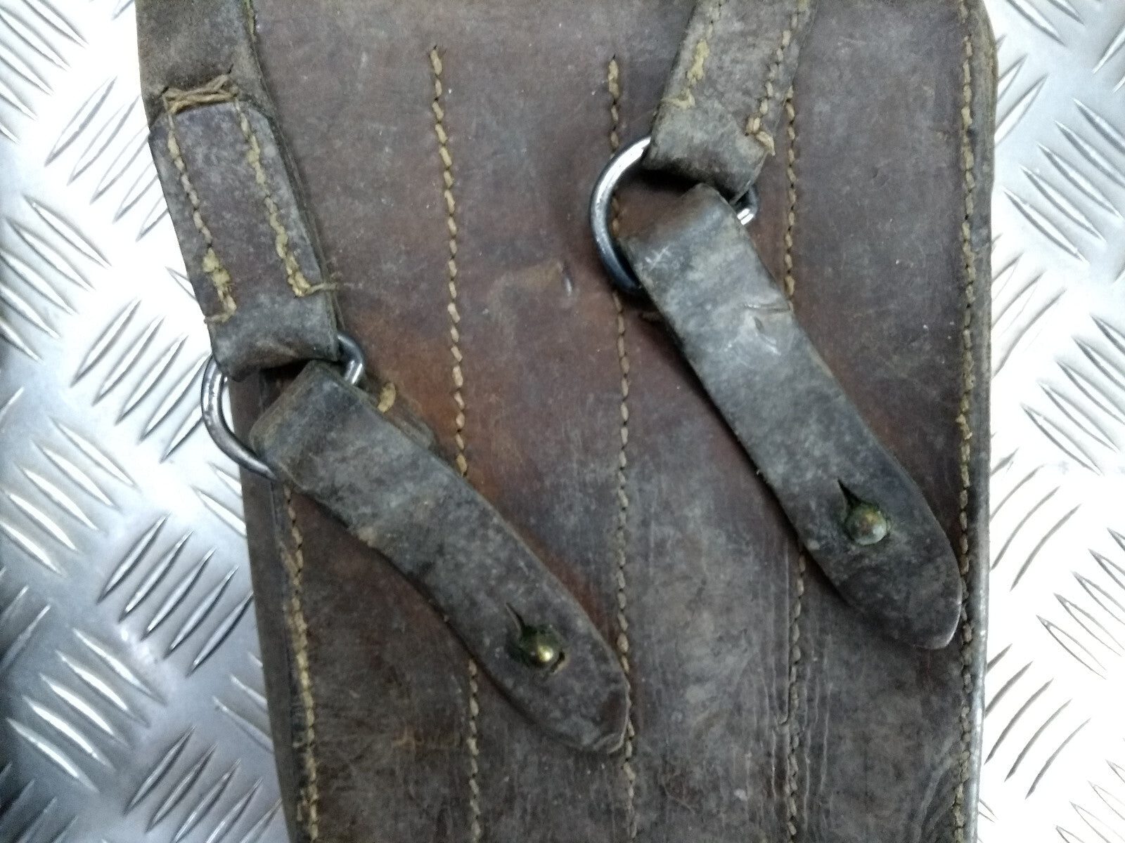Genuine Vintage Issued Leather Ammo Case / Bag & Shoulder Strap Faulty