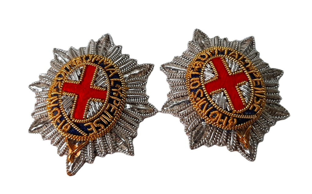 Blues & Royals Rank Stars (Gold / Silver) Hand Embroidered H/E Insignia 1 Pair