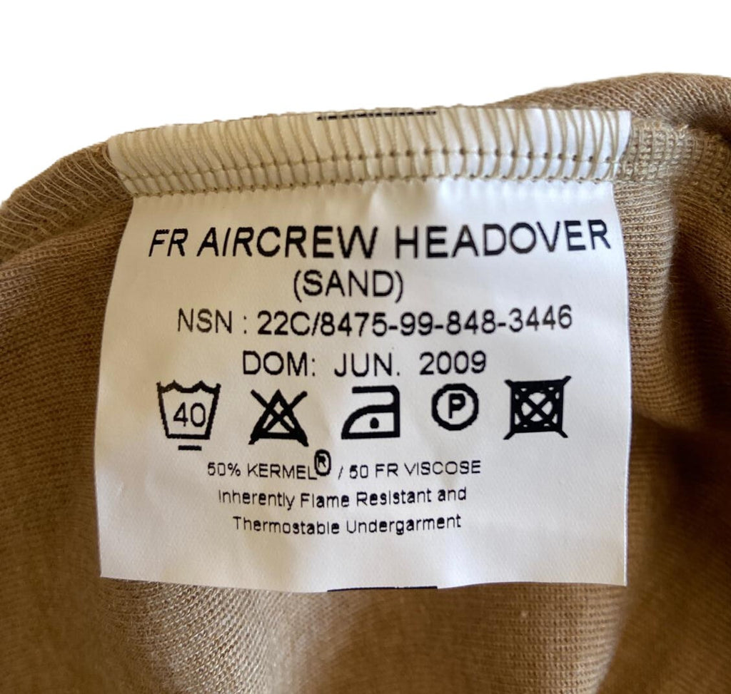 Aircrew Headover Sand / Desert Snood Scarf Balaclava Hat British FR NSN NEW