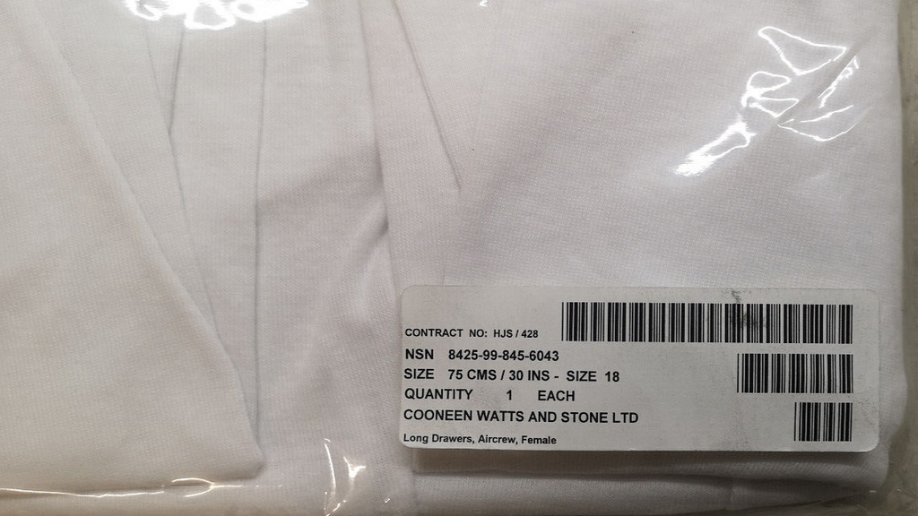 Long Johns / Drawers Aircrew White Cotton Female Genuine British All Sizes NEW