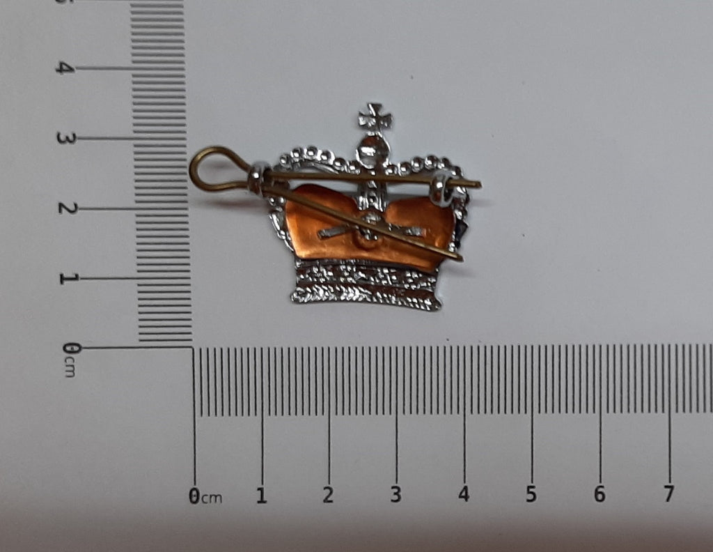 St Edwards Crowns Shoulder Rank Crown Chrome with Blue Backing Made in England