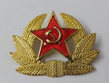 USSR Hat Badge Red Star Hammer & Sickle With Laurel Wreath Visor Cap & Ushanka