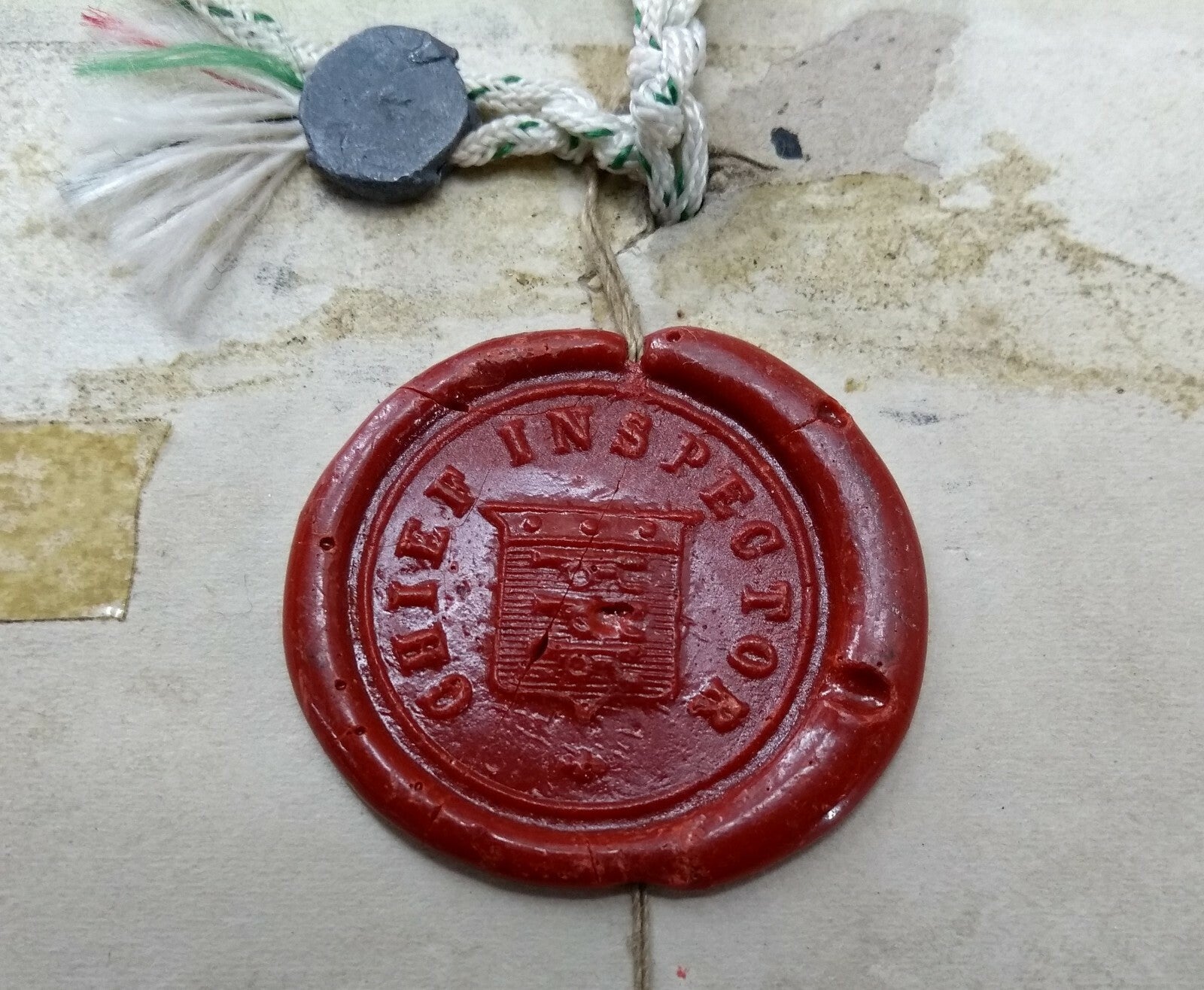 Genuine Vintage British Army Inspectorate of Stores Metal Badge Sample Card 1947