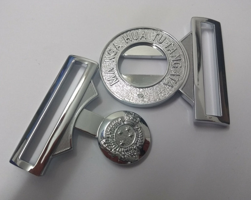 Genuine NZ Army Logistics MA NGA HUA TU-TANGATA Belt Buckle Chrome Locket