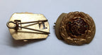 Vintage Royal Hampshire Regiment Officer's Gilt and Enamel Collar Badges X2