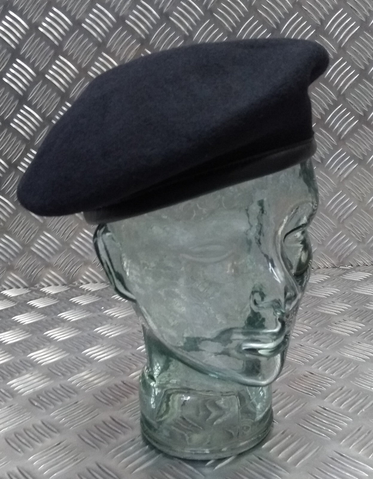 Naval Beret Wool With Leather Rim & Badge Eyelets NEW