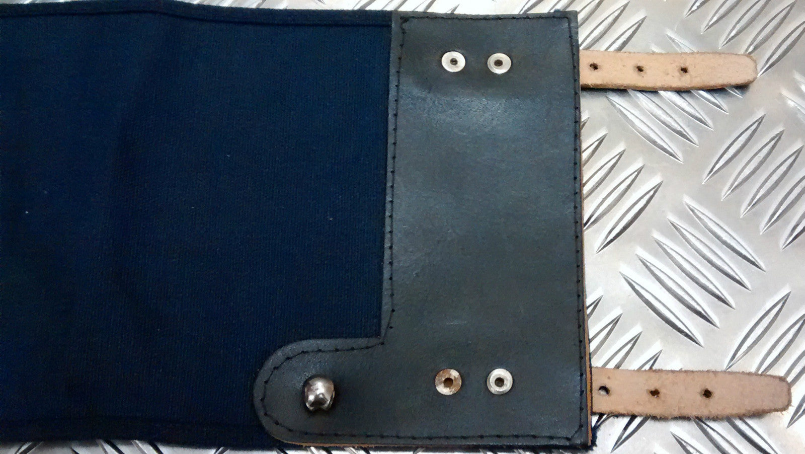 Vintage Swedish Navy Gaiters / Anklets Cotton Canvas / Leather Straps