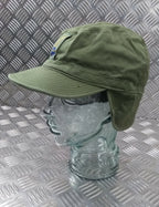Genuine Swedish Vintage Green Cotton Drill Fatigue Combat Cap 60s Patt