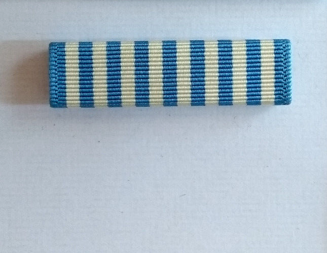 UN Service Medal Korea White & Blue Medal Ribbon on Bar