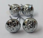 Guyana Leopard Insignia Obsolete Chrome Chinstrap Buttons Split Pin Buttons X4