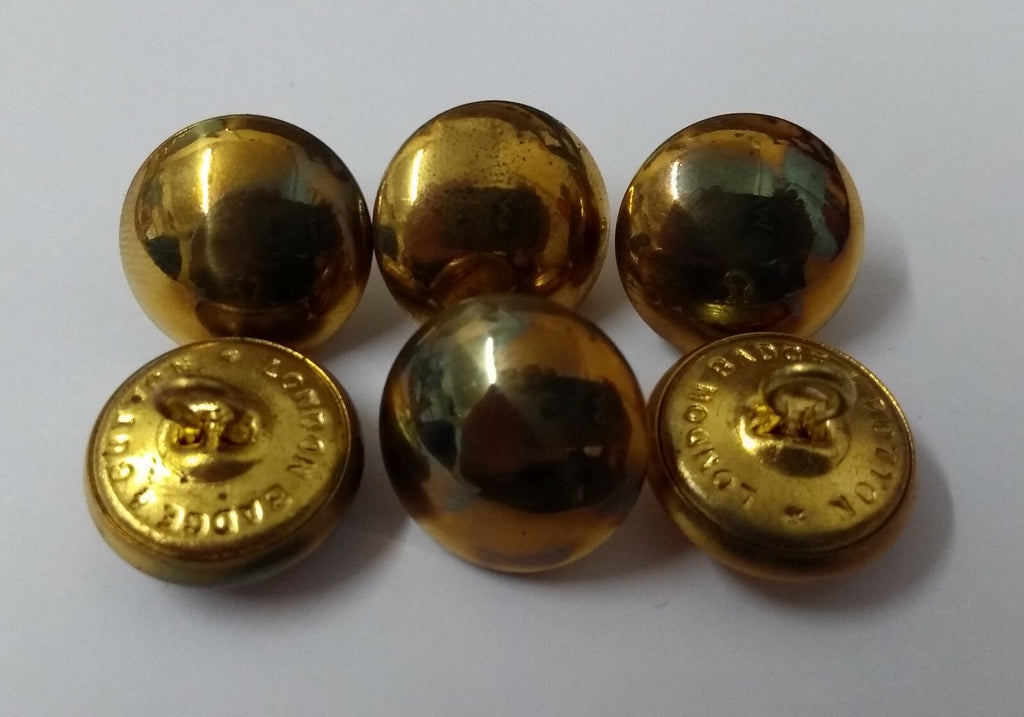 Genuine Vintage British Issue Plain Gilt Domed Ceremonial Dress Buttons