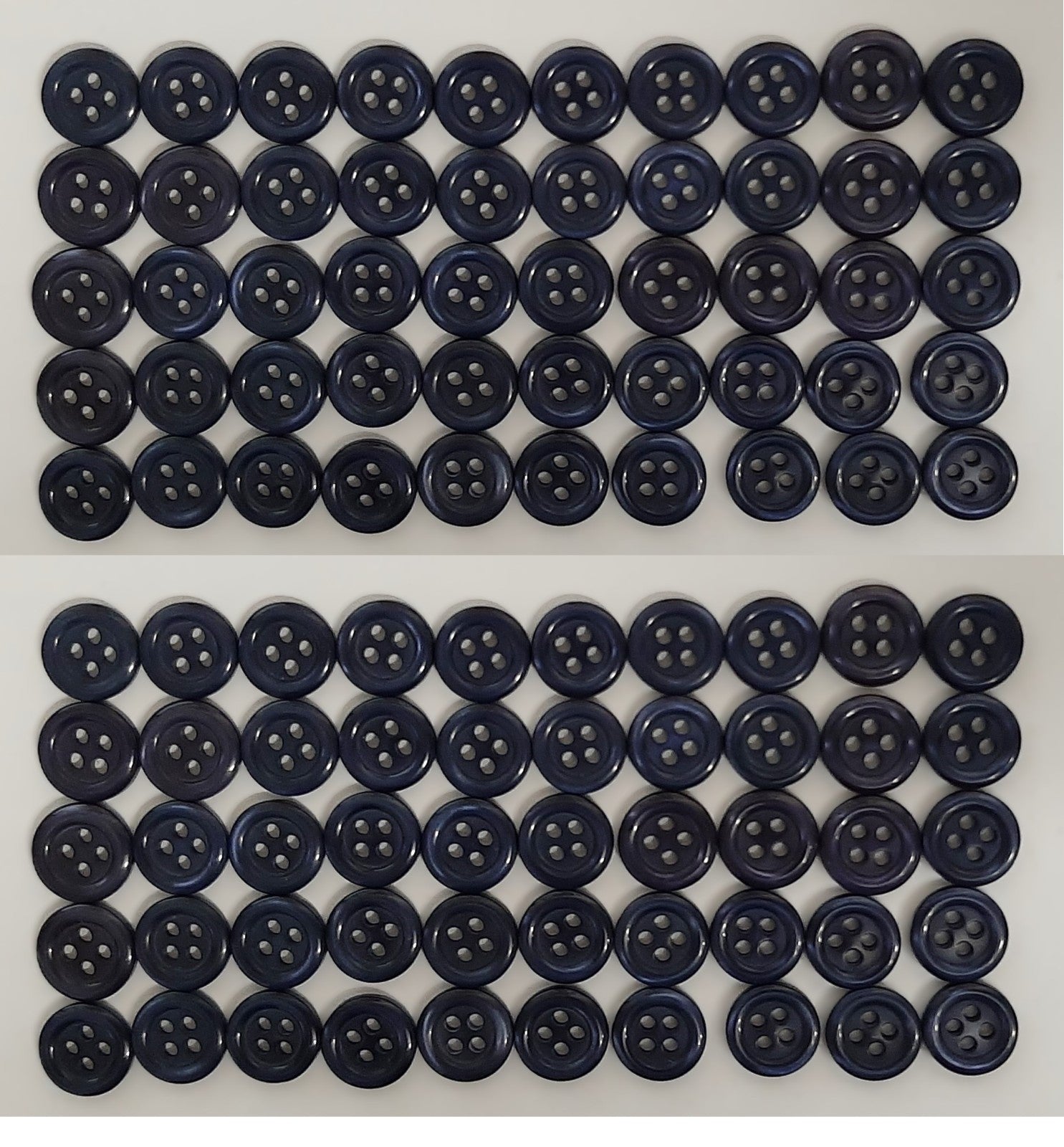 100 Vintage Buttons 4 Hole Shirt / Shank Anchors Pearlesque Petrol Blue 11.4mm