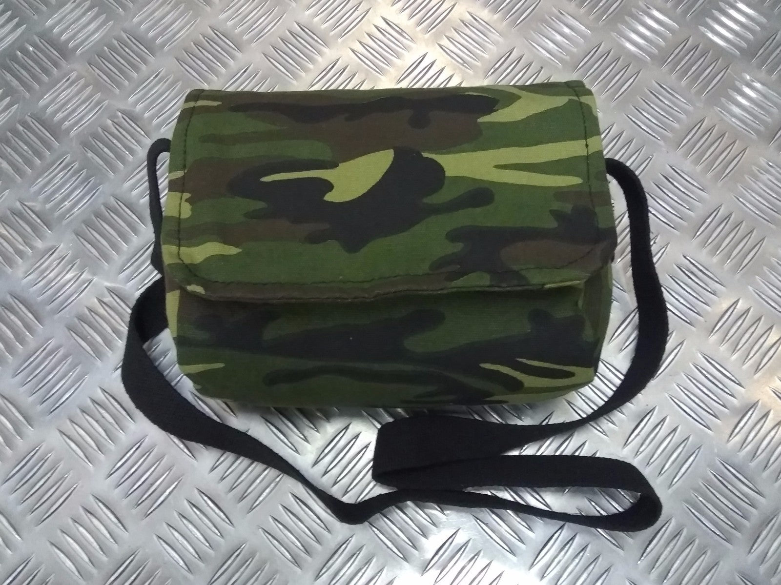 Military Style Mini Canvas Shoulder Bag Small Effects Military Camo Stripe - NEW