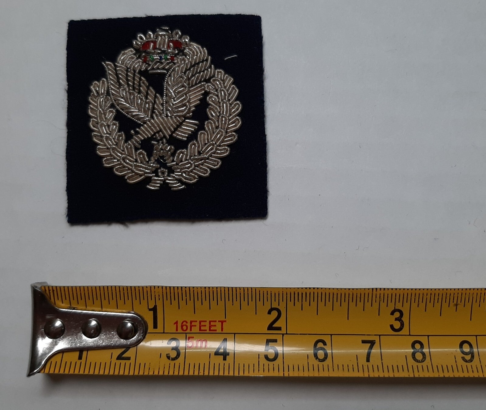 Vintage AAC Beret Badge British Army Air Corps Wire Insignia Patch on Blue
