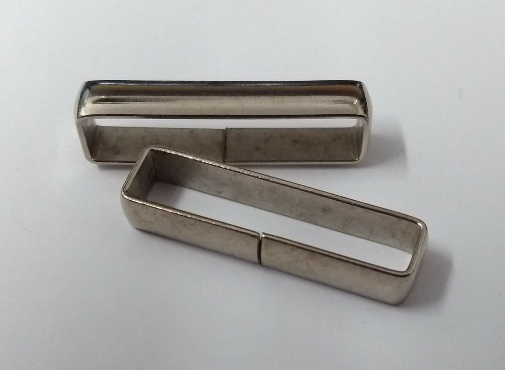 Genuine British Hi Sheen Chrome 1 1/4" Cross Strap Keepers X4 STD234