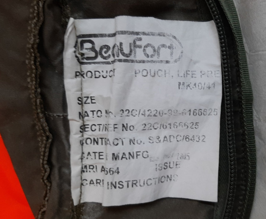 Fast Jet Pilot Aircrew Life Preserver Pouch and Buoyancy Aid For Mk40L Mk41