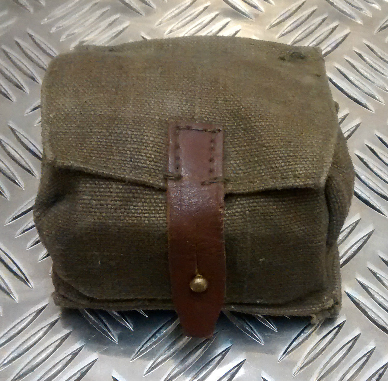 Soviet-era Style Army Vintage Canvas Grenade Pouch With Belt Loops