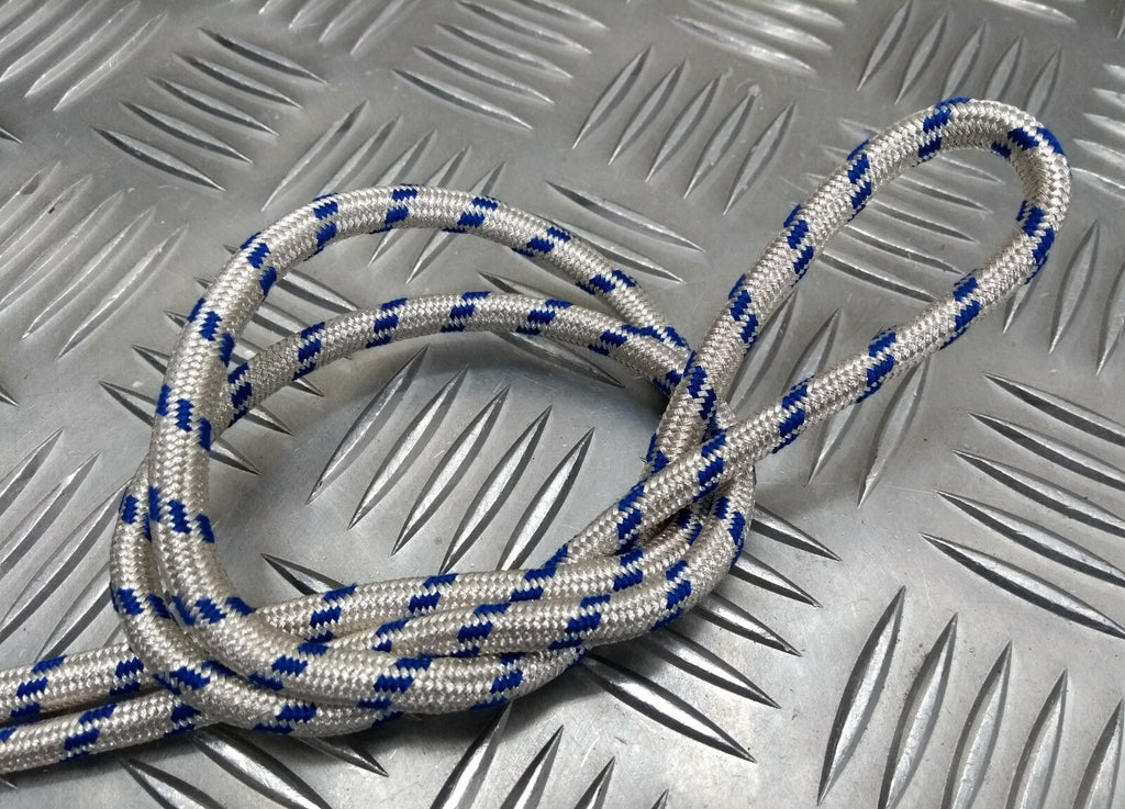 Genuine British Made Ceremonial & Parade Silver Blue Fleck Cord 1M RC11