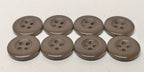 Brown 4 Hole Replacement Buttons for FAD / Barrack Trousers 24L 15.3mm Set of 8
