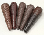 Sword Knot Acorns Dark Brown Leather Bound Replacement Parts set of 5