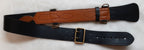 Black Sam Browne Leather Waist Belt British No Cross Strap Size 3 (32-35")