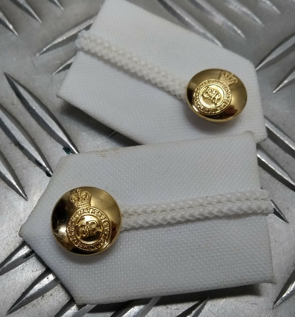 RMAS Genuine British No1 Sandhurst Academy White Gorget Collar / Tabs Short
