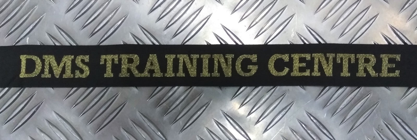 Genuine British Royal Navy RN Pork Pie Cap Tally "D.M.S Training Centre" - New