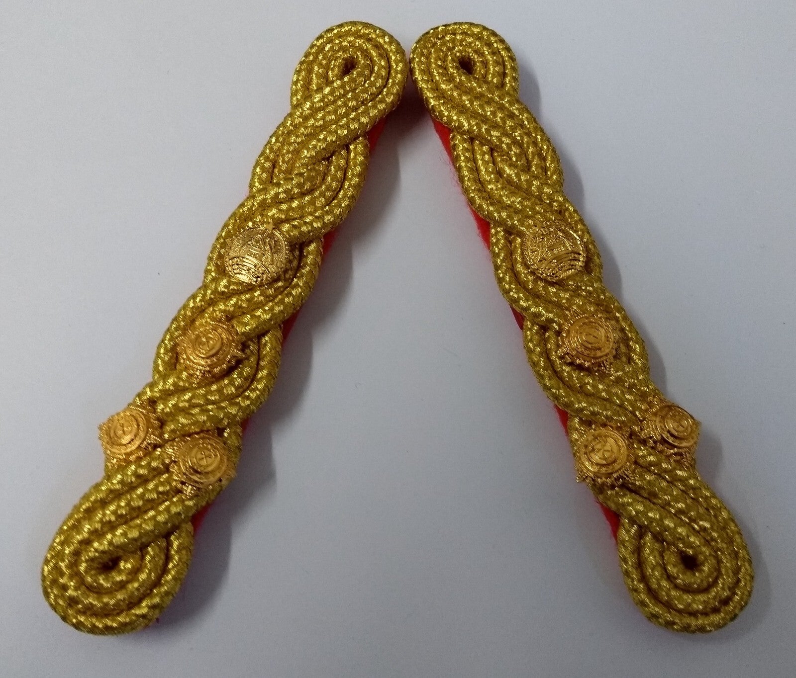 Brigadier Shoulder Cords Ceremonial Wire Cord Shoulder Epaulettes & Rank Pips