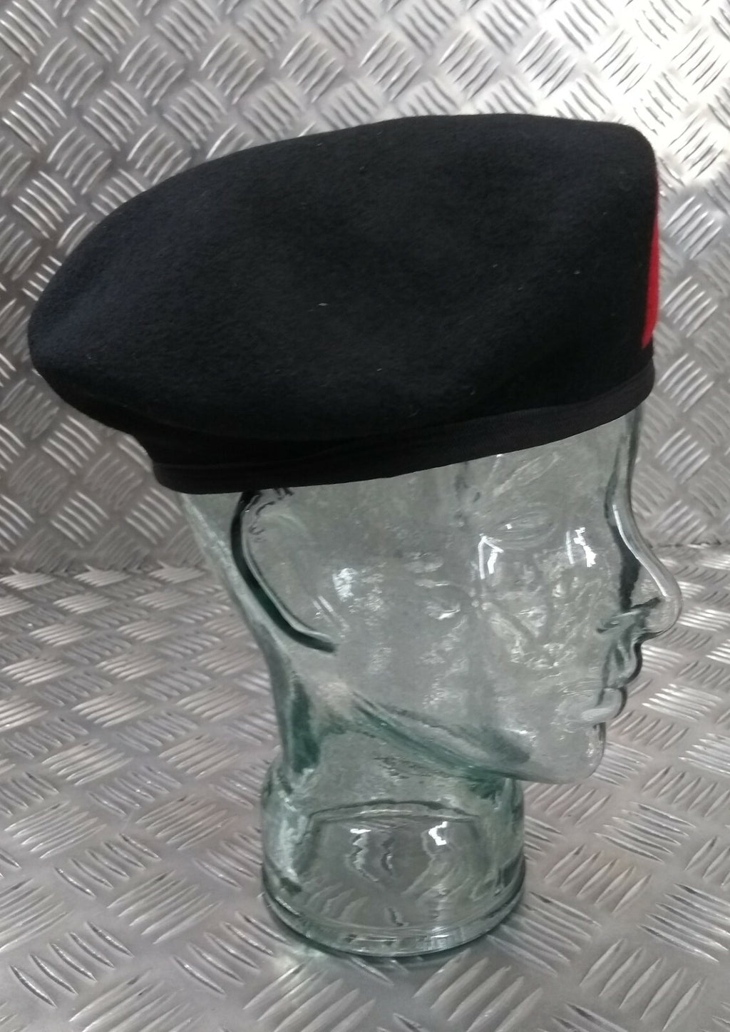 Genuine Spec Dress Wool Beret H&S Black Red Patch Size 57cm