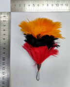 Orange Black & Red Hackle Plume Feathers