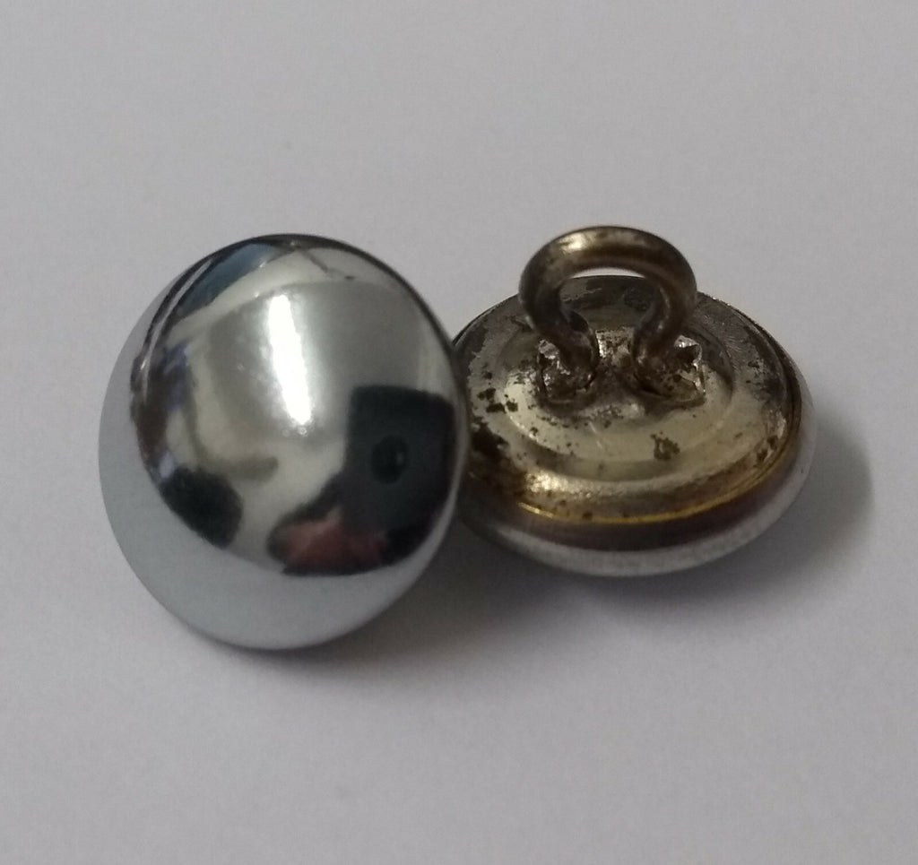 Genuine Vintage Chrome Half Ball Dome Dress Buttons 22L X 25 Buttons ASBT143