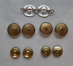 Small Arms School Dress Jacket Buttons and Collar Badges Full Set