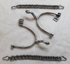 British Army Spurs Chrome With Boot Chains Household Cavalry HCav Swan Neck