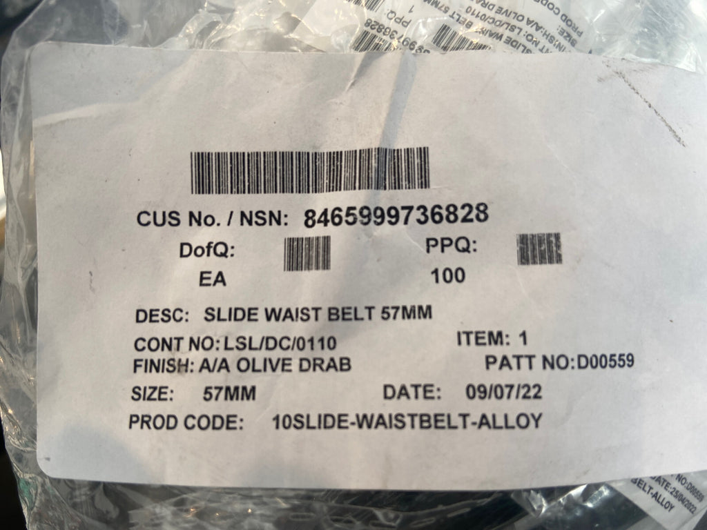 British Army Working Dress Waist Belt Slide / Stays Olive Drab 57mm x 2 - NEW