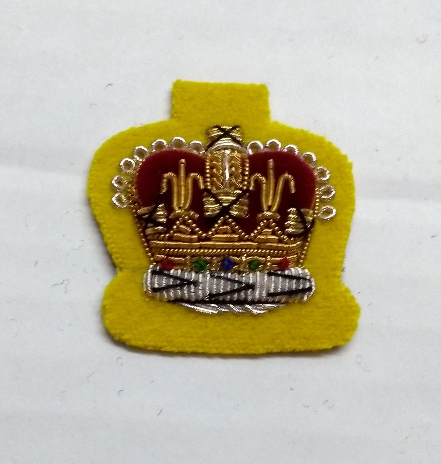 Staff Sergeant Crown No1 SSGT Cavalry Yellow British Army Hand Embroidered Patch