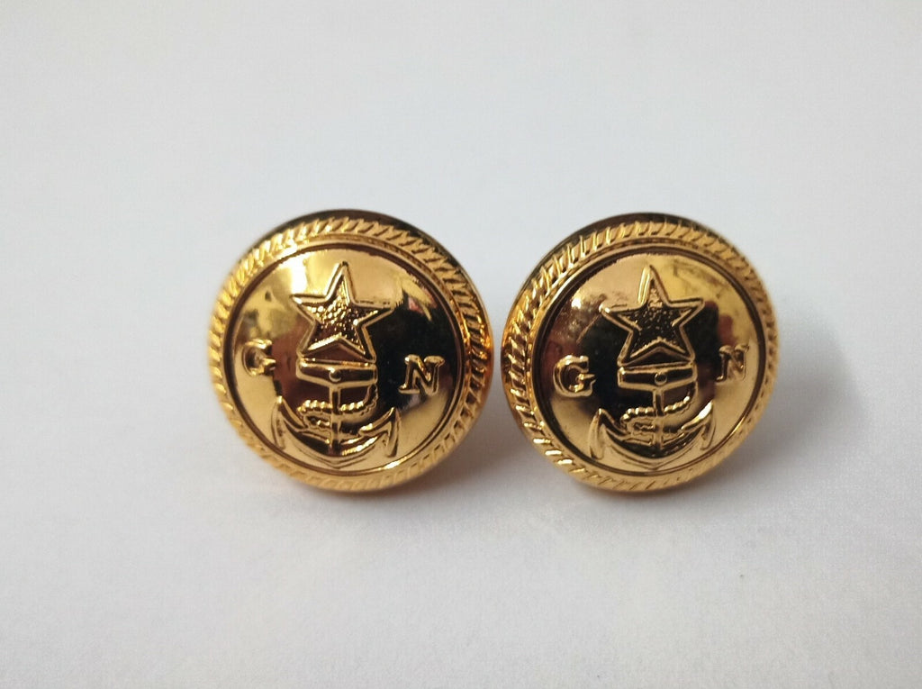Genuine Issue X6 Navy GN Insignia Gold Ring Back Naval Buttons