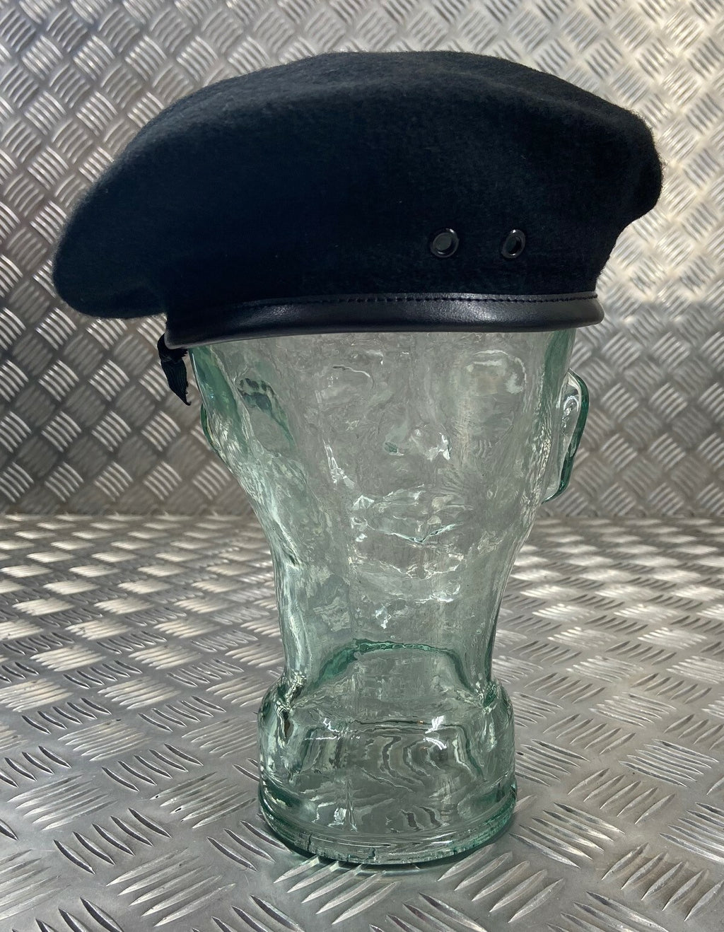 Genuine Compton Webb England Issue Black Lined Wool Uniform Beret 7 1/8