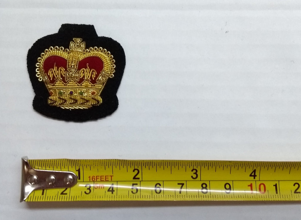 Warrant Officer Crown No1 WO 2 Black British Army Hand Embroidered Arm Patch