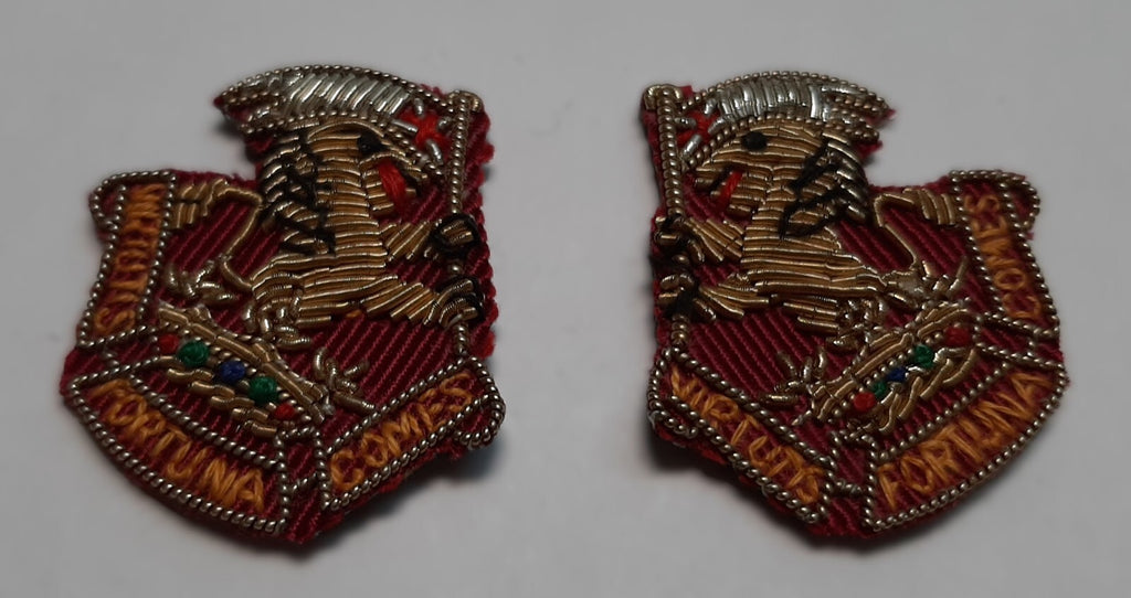 The West Riding British Army Hand Embroidered Insignia Collar / Lapel Badges NOS