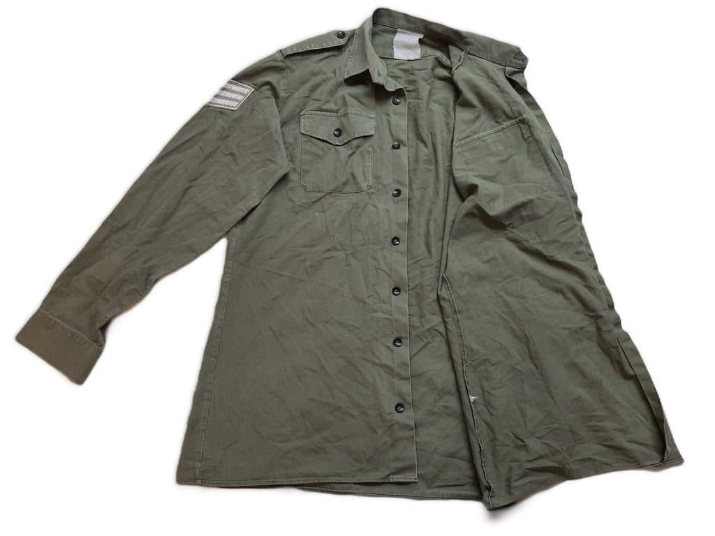 Vintage Combat Shirt British Army Green General Service Long Sleeves Size 41cm