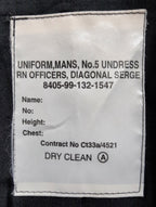 RN No5 Jacket British Naval Ofc Lt Com 8 Button Diagonal Serge