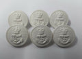 Genuine British Royal Navy RN White Nylon Naval Issue Dress Buttons 36L NEW