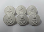 Genuine British Royal Navy RN White Nylon Naval Issue Dress Buttons 36L NEW