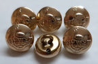 Insignia Hat Buttons Small Gold Coloured Ring Back With Large Crane Bird