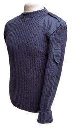 Commando Jumper RAF Royal Air Force Blue Grey Colour Ribbed Pullover No Badges Air Force L