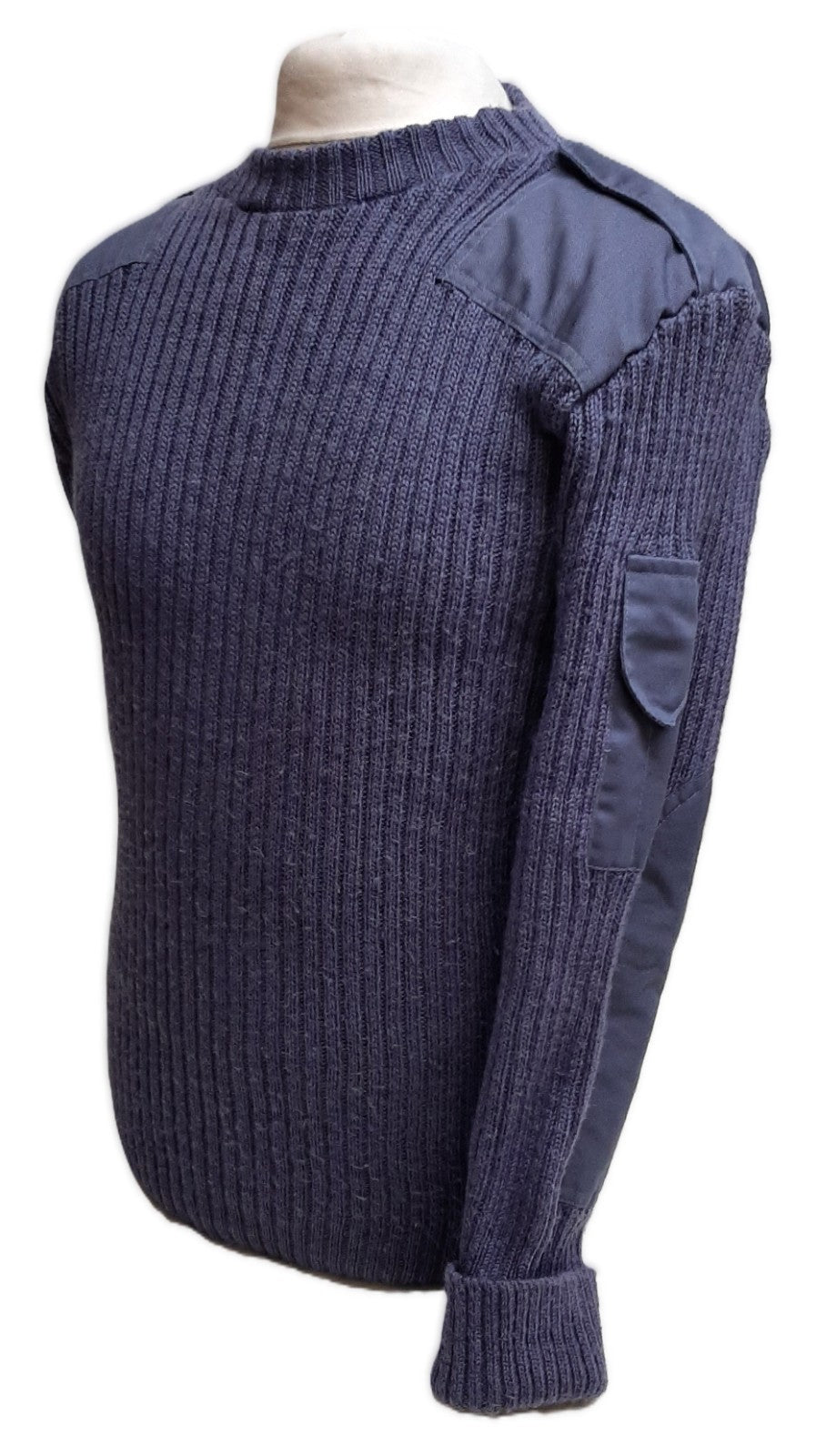 Commando Jumper RAF Royal Air Force Blue Grey Colour Ribbed Pullover No Badges Air Force L